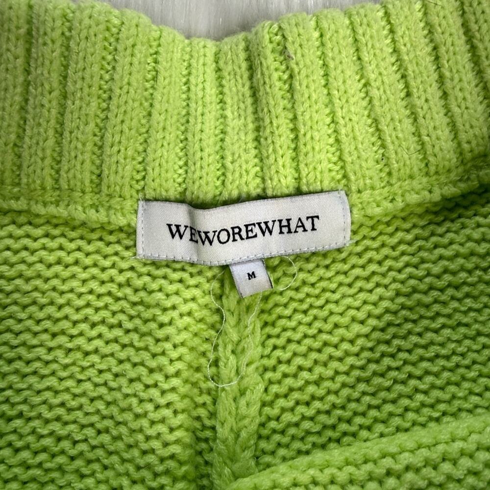 WeWoreWhat Lime Green Knit Sweater Shorts - Picture 3 of 6